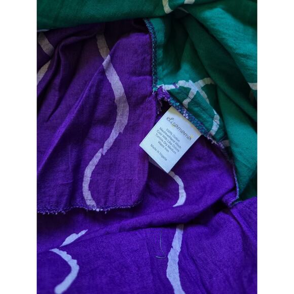 NWT** Elisamama Asake Blue Green Abstract Color-block Maxi Cotton Dress Size‎ Sm - Picture 6 of 8
